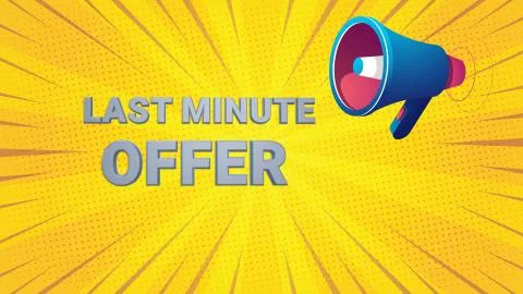 Last minute offer 3d render Banner design template for marketing. Last chance Stock Illustration