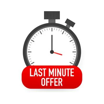 Last minute offer banner with timer. Flat design badge. Vector illustration. イラスト素材