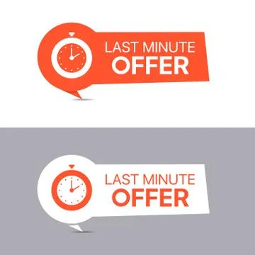 Last minute offer labels Stock Illustration