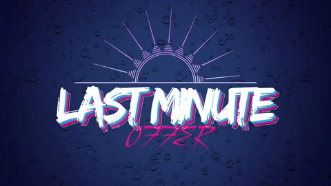 Last Minute Offer with sun rays and drops of water 스톡 동영상 204026965