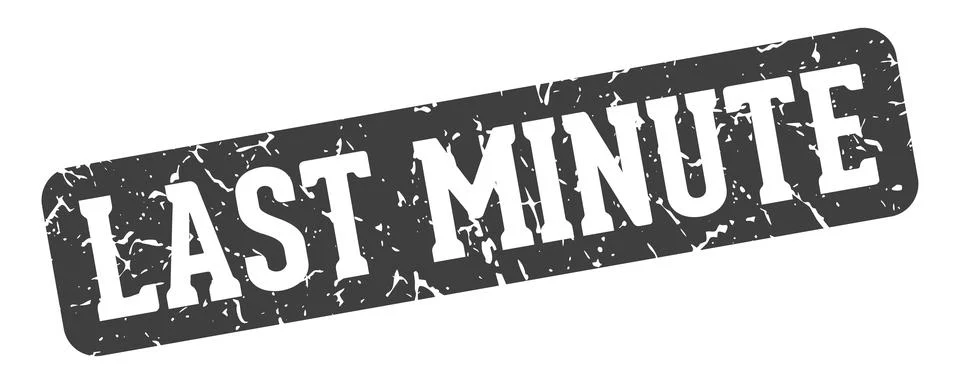 Last minute rectangular sign. last minute stamp Stock Illustration