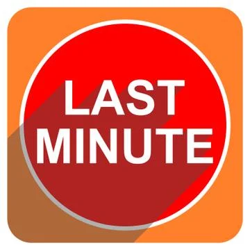 Last minute red flat icon isolated. Stock Illustration