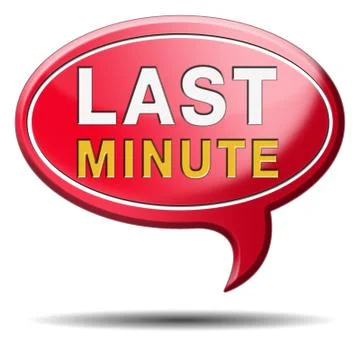 Last minute ticket sign Illustrazione stock