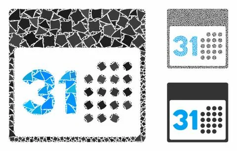 Last month day Composition Icon of Ragged Elements 스톡 일러스트