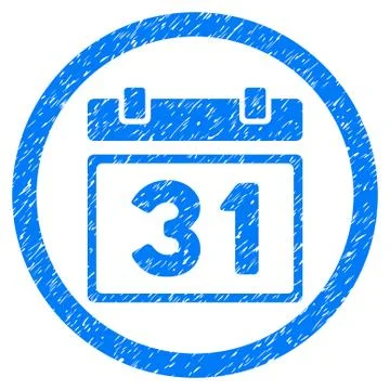 Last Month Day Rounded Icon Rubber Stamp Stockillustratie