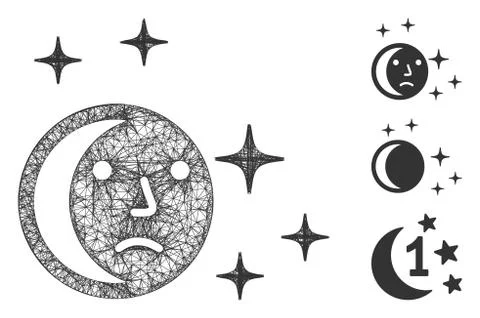 Last Night Polygonal Web Vector Mesh Illustration 스톡 일러스트