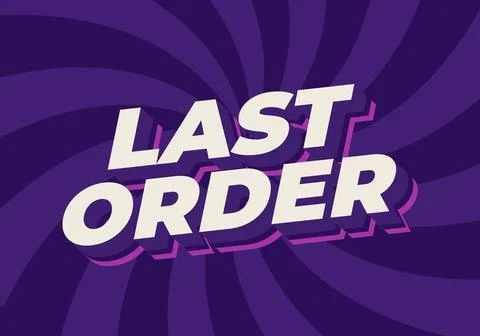 Last order. Text effect in modern colors with 3D style 库存插图