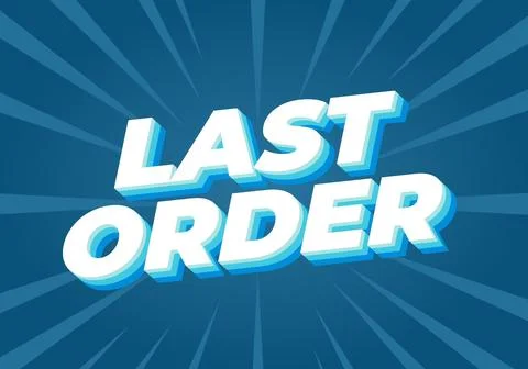 Last order. Text effect in modern colors with 3D style イラスト素材