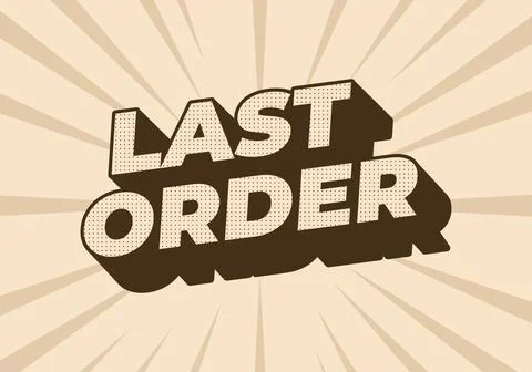 Last order. Text effect in modern colors with 3D style 库存插图
