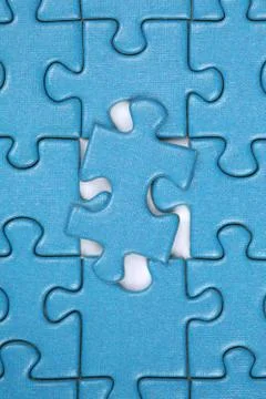 Last piece in a puzzle concept problem solution Stock Photos