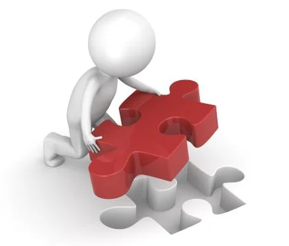 Last Piece of the Puzzle. Stock Illustration