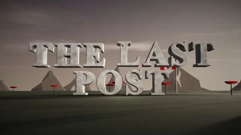 The Last Post Pale Granite 3D Letters in a Field of Poppies with Canadian Flags 스톡 동영상 343371244