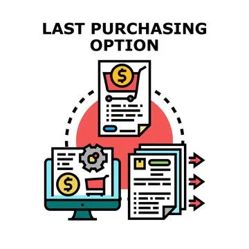 Last purchasing option management workflow concept Illustrazione stock
