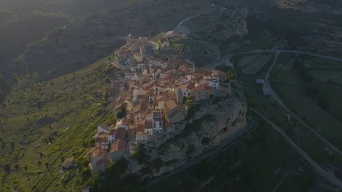 Last rays of sun over Chodos (or Xodos) Stock Footage 125608917