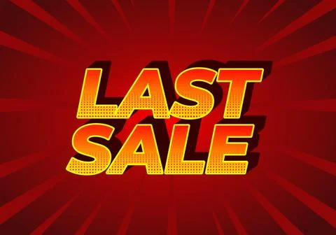 Last sale. Text effect for ads purpose in 3D style Stock-Illustration