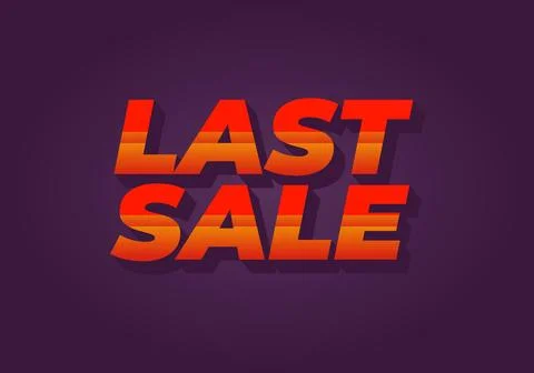 Last sale. Text effect for ads purpose in 3D style イラスト素材