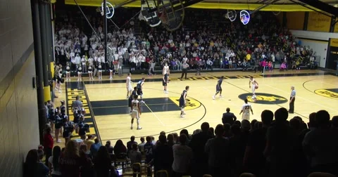 Last Second Buzzer Beater - 3 pointer - Basketball - 4k Stock Footage 61471268