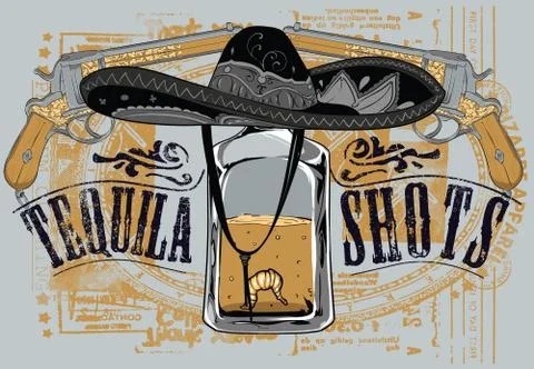 Last shot of tequila Stock Illustration