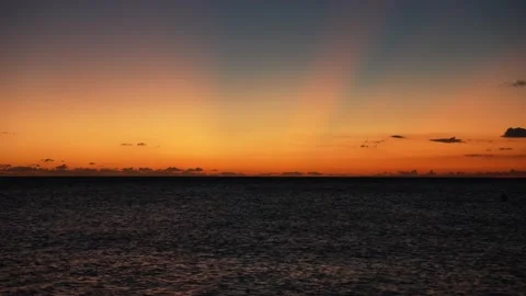 Last sun rays beyond the horizon. Stock Footage 165627133