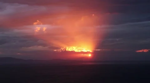 Last sunbeams breaking the clouds Stock Footage 40353115