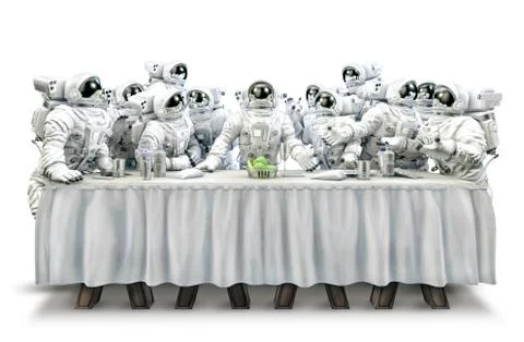 Last supper in space Stock-Illustration