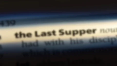 Last supper word in a dictionary. Stock Footage 99562099