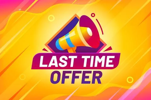 Last time offer and discount sale timer poster Stock Illustration