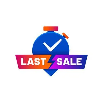 Last time offer, countdown sale icon and banner Illustrazione stock