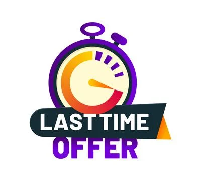 Last time offer icon and sale timer badge 스톡 일러스트