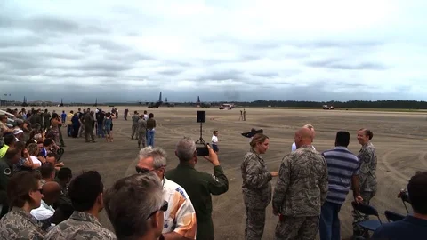 Last two active MC-130Ps take their final flight at Hurlburt Field - 2015 Stock Footage 98949685