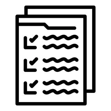 Last user document icon outline vector. Fill online form Stock Illustration