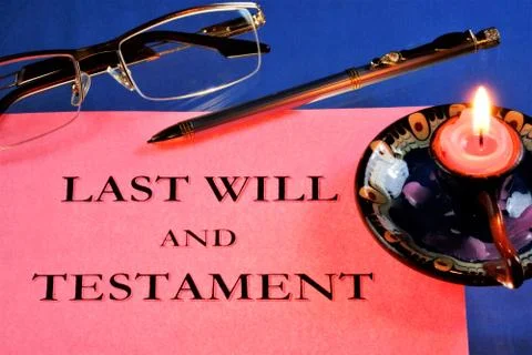 The last will and Testament, an act of unilateral will, is notarized. Stock Photos