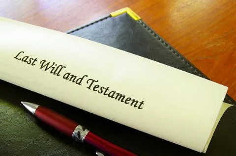 Last will and testament document on desk Stock Photos