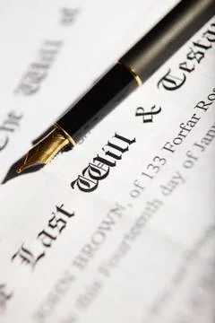 Last will and testament document with fountain pen Foto stock