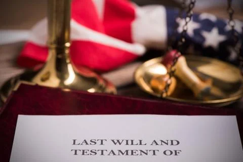 Last Will And Testament Document On Desk. Stock Photos