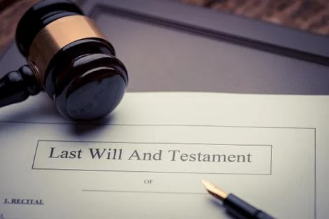Last Will and testament document Stock Photos
