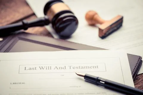 Last Will and testament document Stock Photos