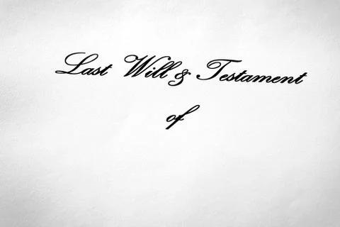 Last Will and Testament Document Gift Giving Devise Stock Photos