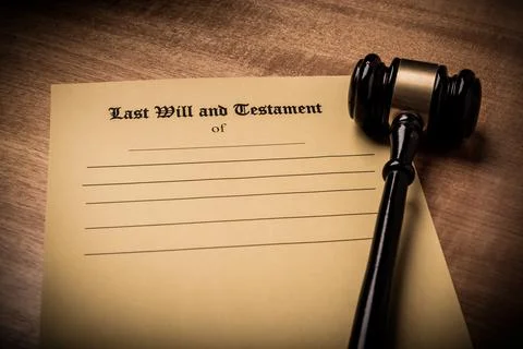 Last Will And Testament Document On Desk Stock Photos