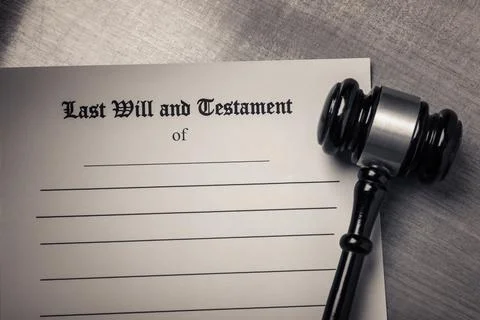 Last Will And Testament Document On Desk Stock Photos