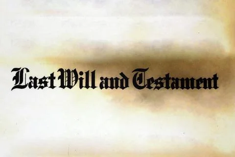 Last Will and Testament Document Concept with Vintage Legal Typography 스톡 사진