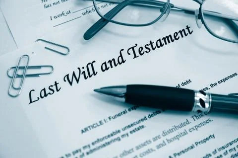Last will and testament documents, with pen etc Stock Photos
