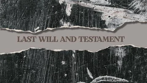 Last will and testament opening on torn grunge paper Stock Illustration