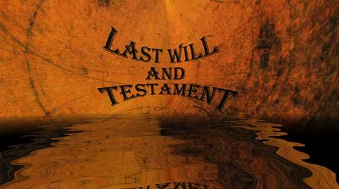 Last will and testament reflected in water Stock Illustration