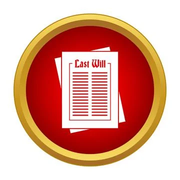 Last will document icon depicting legal will and testament Stock Illustration