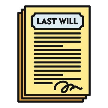 Last will document representing inheritance and estate planning Stock Illustration