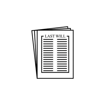 Last will icon. Elements of human deaths icon. Premium quality graphic design Illustrazione stock