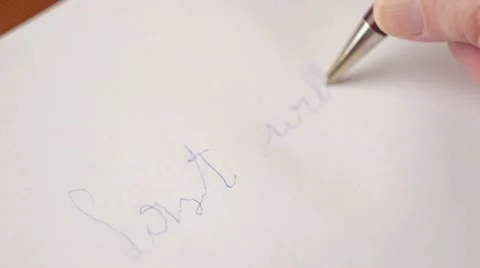 Last will testament writing Video stock 14782934