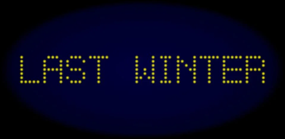 LAST WINTER Led Style Message with Glowing Dots Illustrazione stock