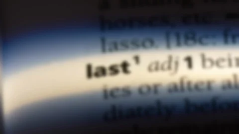 Last word in a dictionary. Stock Footage 99562080